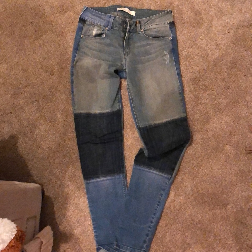 Color block skinny jeans.  Worn once!